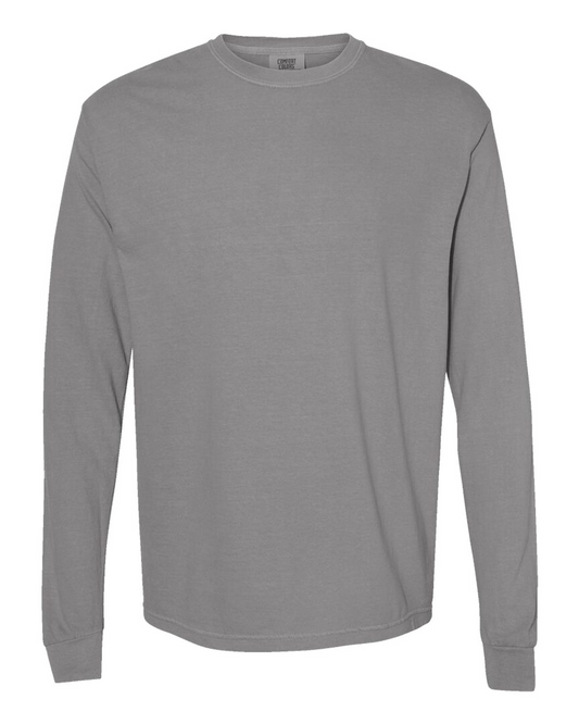 Comfort Colors 6014 Garment-Dyed Heavyweight Long Sleeve – Custom Screen Print (1-Color, 2-Sided)