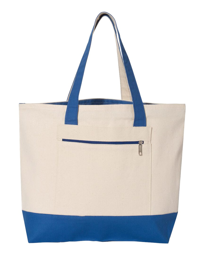 Q-Tees Q1300 19L Zippered Canvas Tote – Custom DTF Print