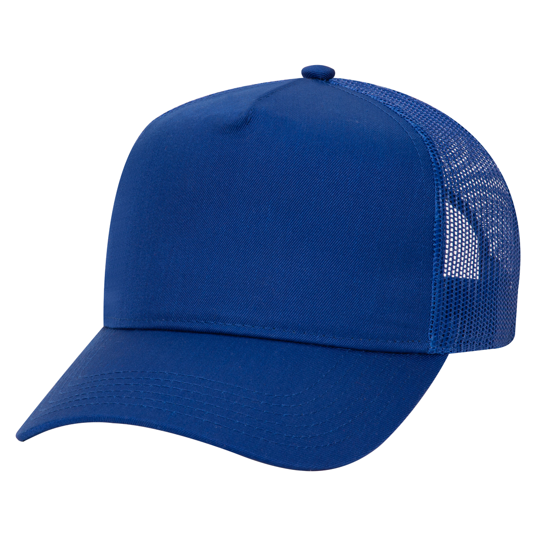 OTTO CAP 32-285 5 Panel Mid Profile Mesh Back Trucker Hat - Embroidery