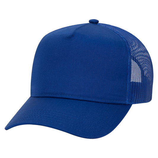 OTTO CAP 32-285 5 Panel Mid Profile Mesh Back Trucker Hat - Embroidery