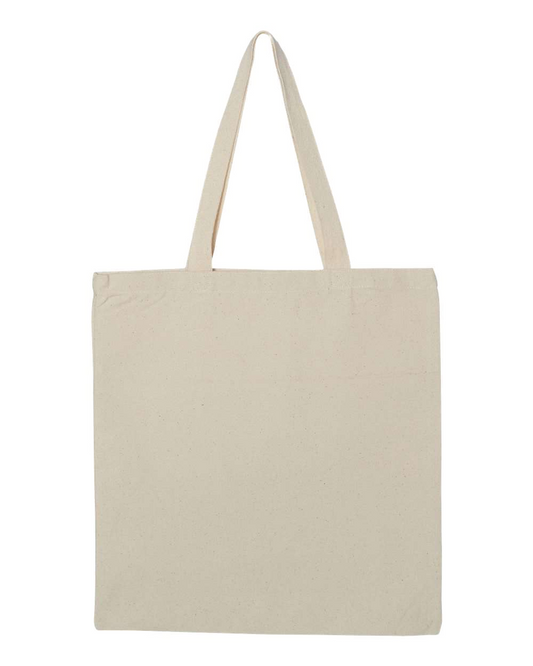 Q-Tees Q800 Promotional Canvas Tote – Screen Print (1-Color, 1-Side)