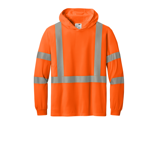 CornerStone CS208 Class 3 Long Sleeve Hooded Tee – Custom Screen Print (1-Color, 1-Sided)