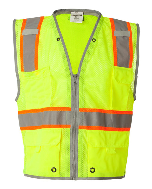 Kishigo 1510-1511 Class 2 Heavy-Duty Safety Vest – Screen Print (1-Color, 1-Side)