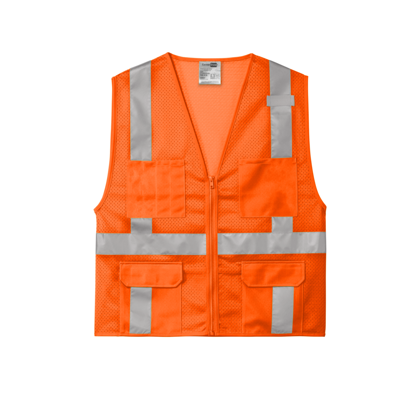 CornerStone CSV104 Class 2 Six-Pocket Safety Vest – Screen Print (1-Color, 1-Side)