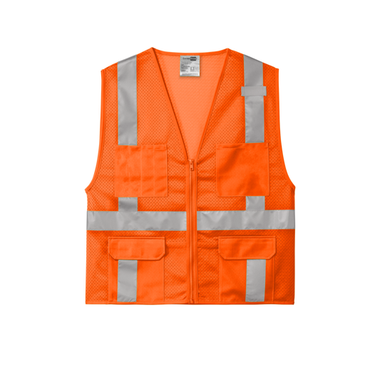 CornerStone CSV104 Class 2 Six-Pocket Safety Vest – Screen Print (1-Color, 1-Side)