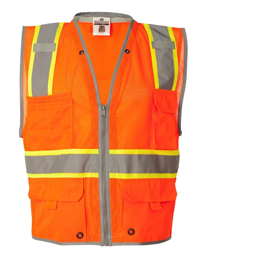 Kishigo 1510-1511 Class 2 Heavy-Duty Safety Vest – Screen Print (1-Color, 1-Side)